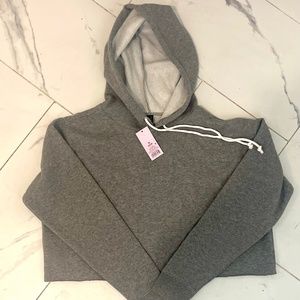 Cropped Weathered Grey Hoodie